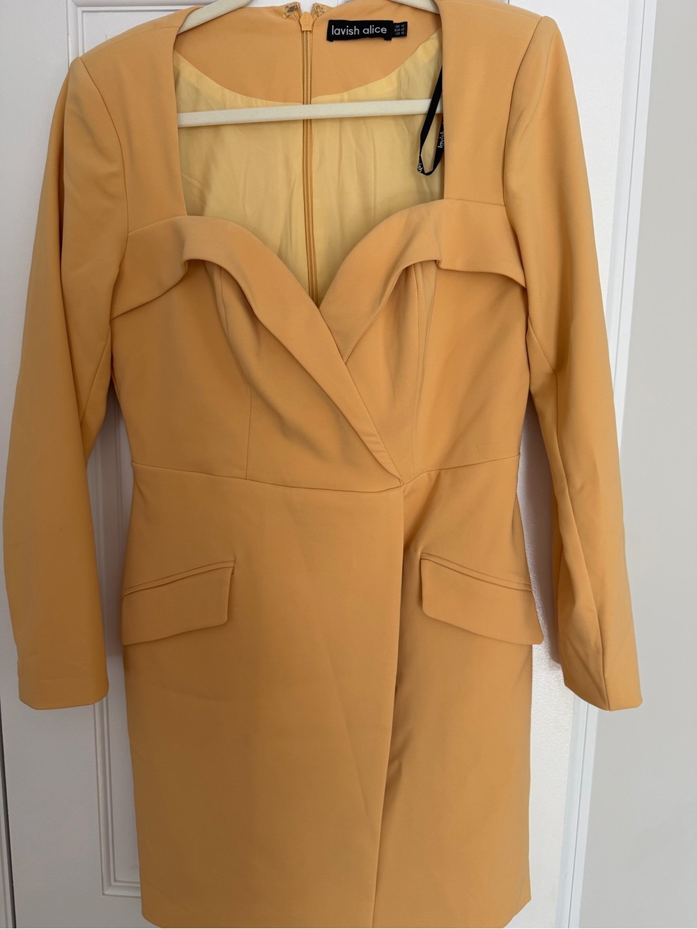 Lavish Alice Mustard Tailored Blazer Dress